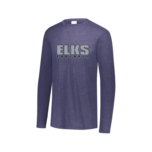 [FTLCUBNV-AXS-LOGO1] Decker Men's Tri-Blend T-Shirt - Long Sleeve (Adult XS, Navy, Logo 1)